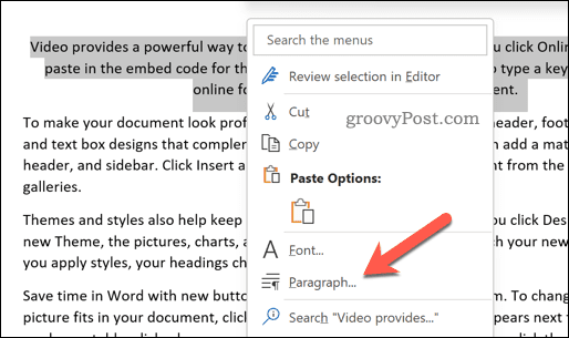 word-open-paragraph-menu