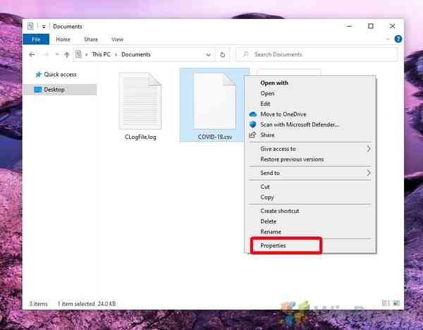 02.1-Windows-10-File-Explorer-My-Documents-Open-Properties-