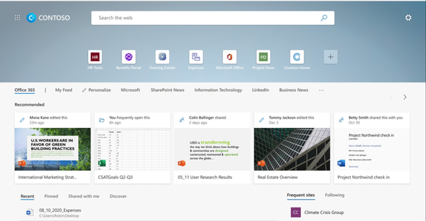 Edge的新企业新标签页实际上看起来不错