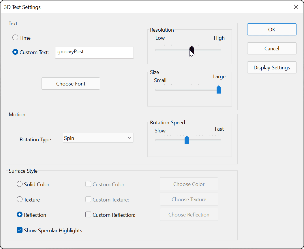 4-3D-Text-screen-saver-settings