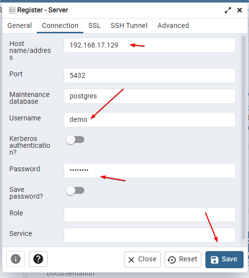Add-remote-PostgreSQL-server-details