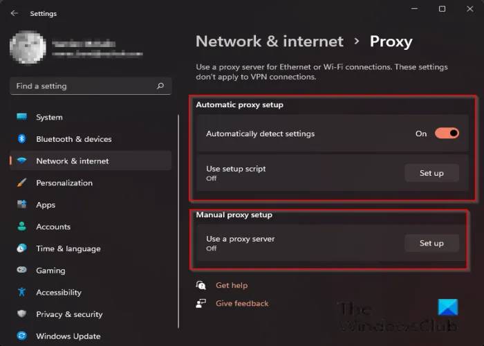 Automatic-proxy-setup