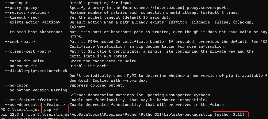 Check-the-PIP-version