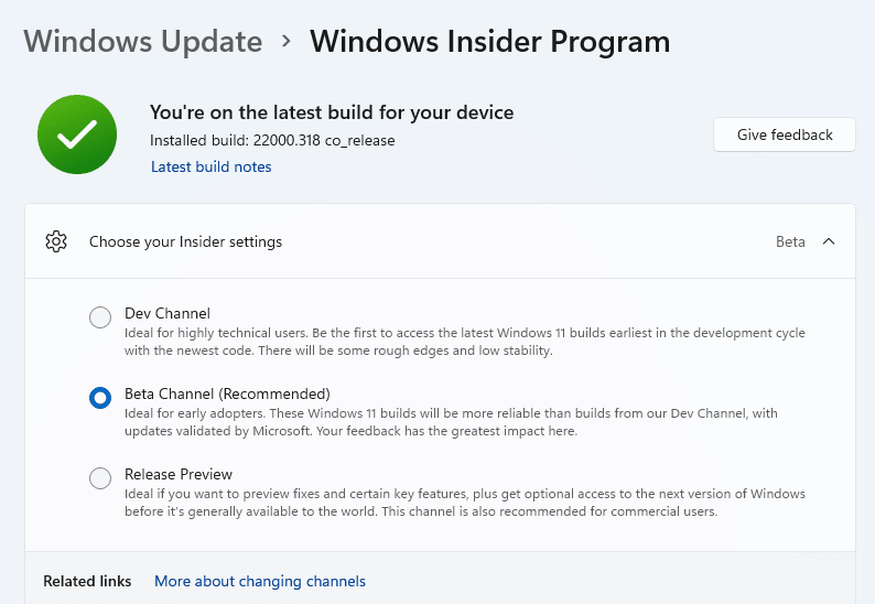 Chnage-your-Insider-Settings