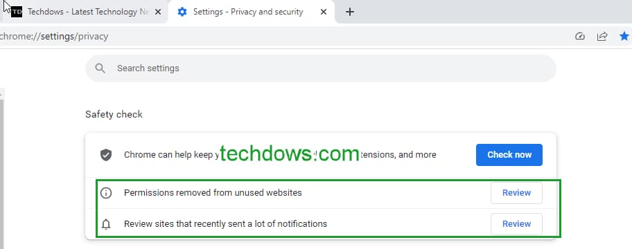 Chrome-safety-check-permissions