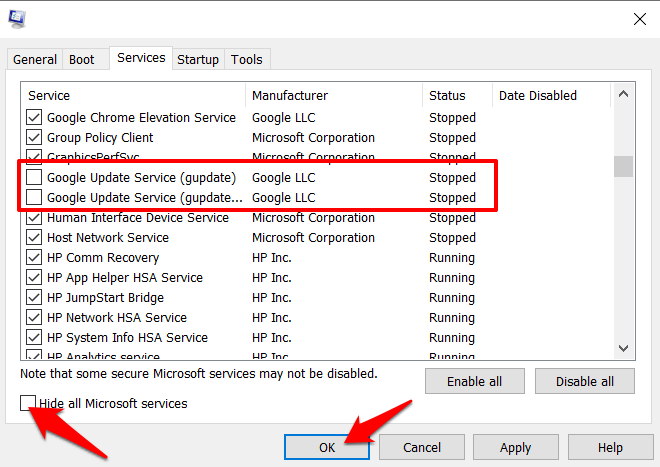 Disable-Google-Update-Service-from-Microsoft-Configuration-settings