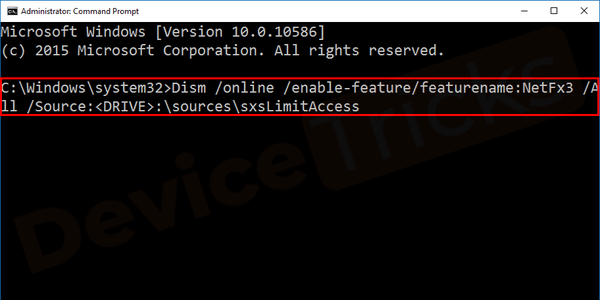 Dism-online-enable-feature-featurename-NetFx3-All-Source-DRIVE-sources-sxsLimitAccess