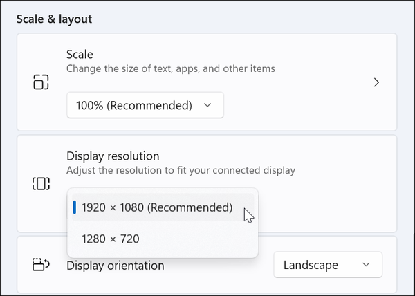 Display-Resollution-Menu