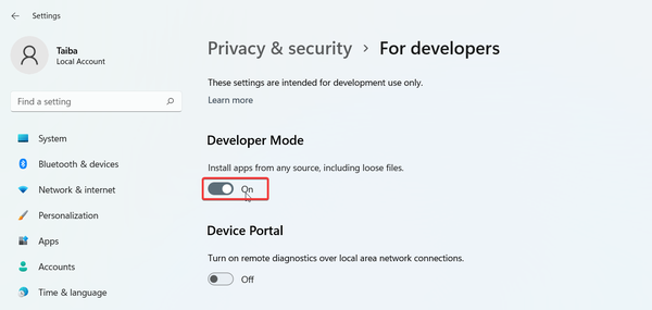 Enable-Developer-Mode Enable-Developer-Mode