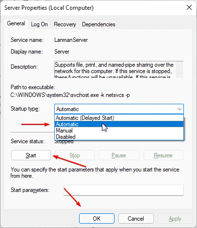 Enable-Server-Properties-service