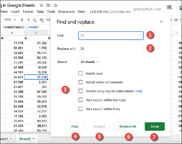 Google-Sheets-Find-Replace-Options