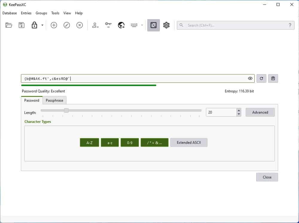 KeePassXC-2.7.0-update-password-genearator-rating