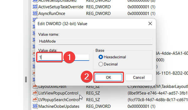 Modify-HubMode-value