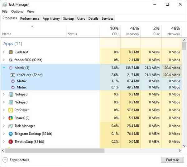 Motrix-resource-usage