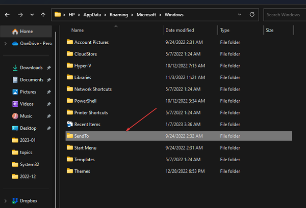 Navigate-to-sendto-folder-1