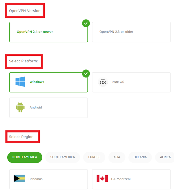 OpenVPN-version-platform-region-port-in-PIA-settings