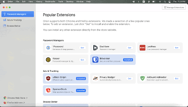 Orion-manage-add-ons
