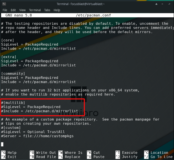Pacman-multilib-section
