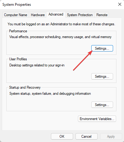 Performance-Settings