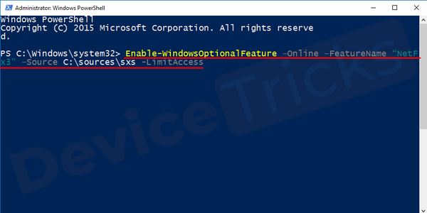 PowerShell-Enable-WindowsOptionalFeature-Command