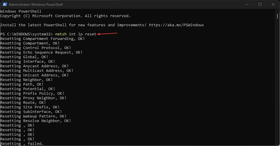 Powershell-netsh-int-ip-reset