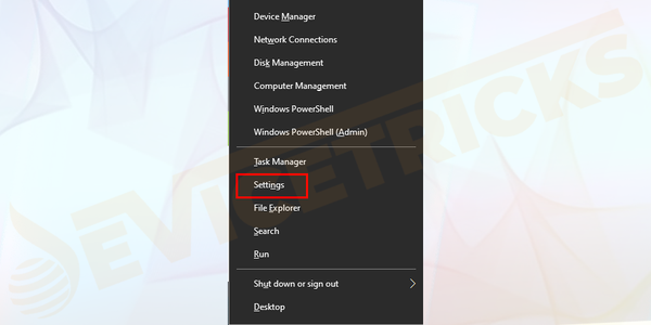 Press-Win-X-select-Settings