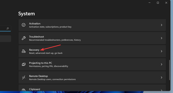 Recovery-navigation-option2