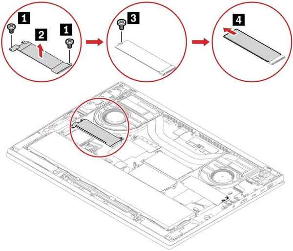 Removing-the-SSD-on-the-left-side-in-the-Lenovo-ThinkPad-X1-Extreme-Gen-5-1024x877-1