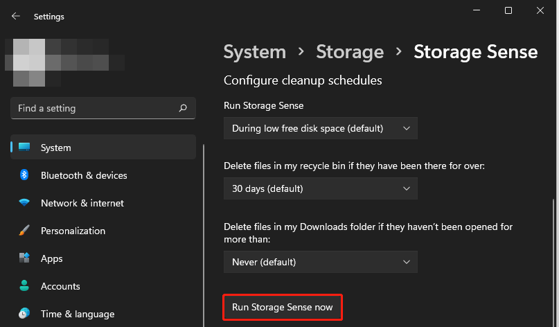 Run-Storage-Sense-Now