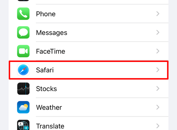 Safari_app_Settings_option_in_iPhone Safari_app_Settings_option_in_iPhone