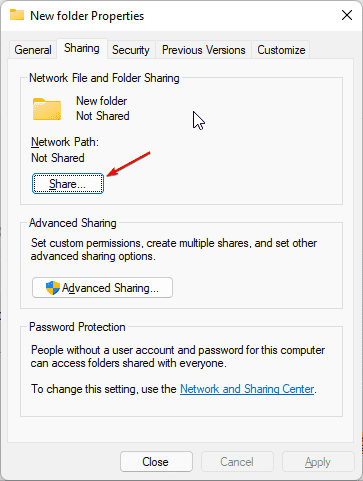 Share-folder-for-network
