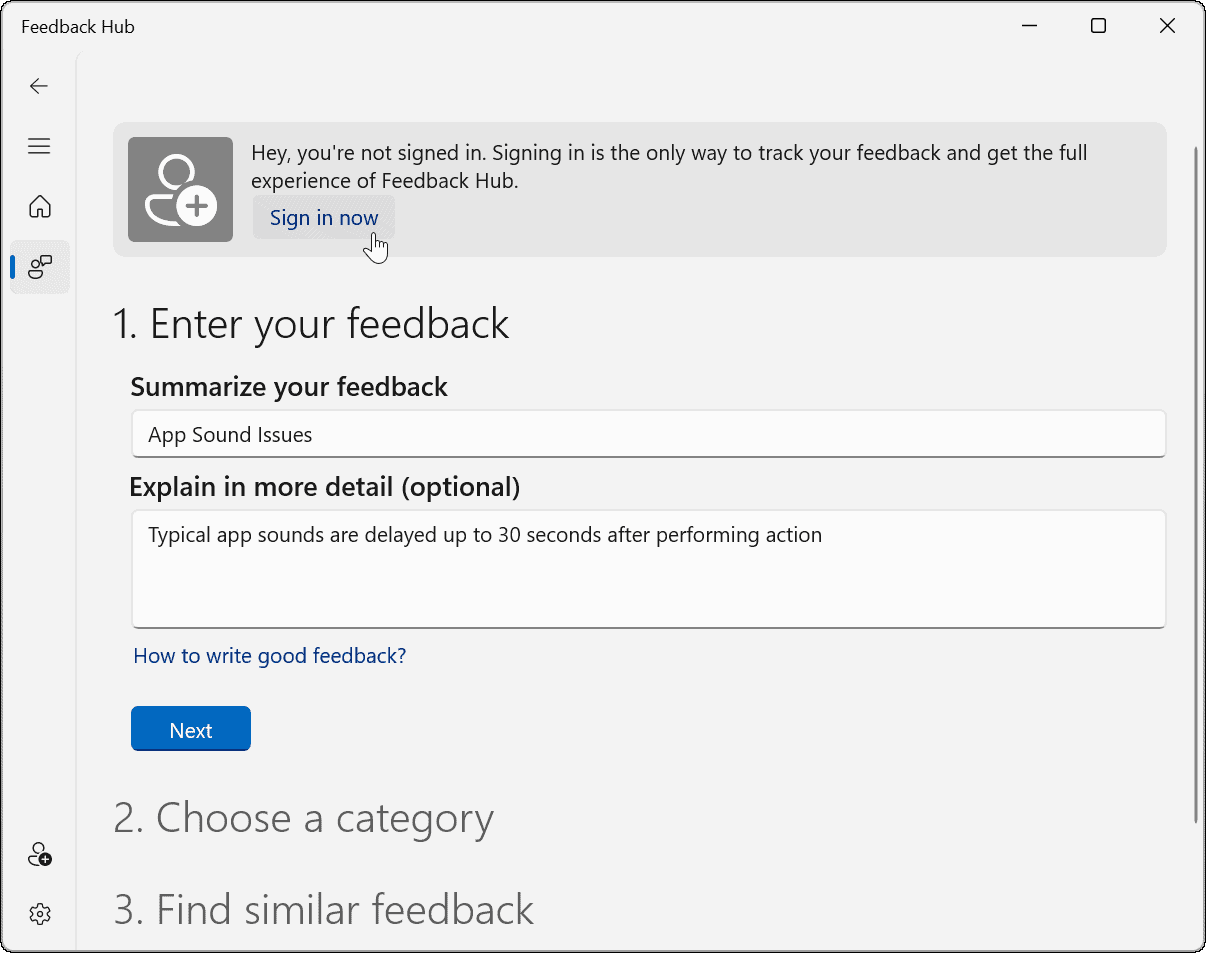 Sign-In-Feedback-Hub