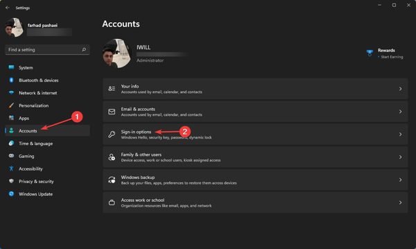 Sign-in-option