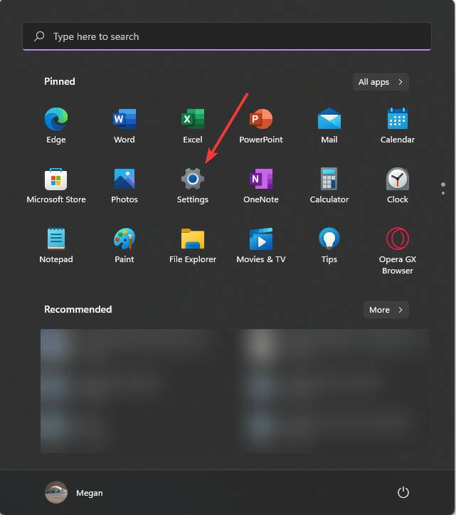 Start-settings