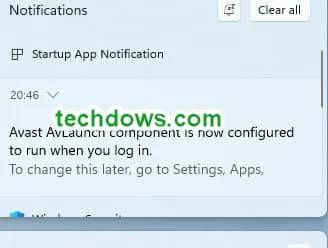 Startup-app-Notification-in-Notification-Center