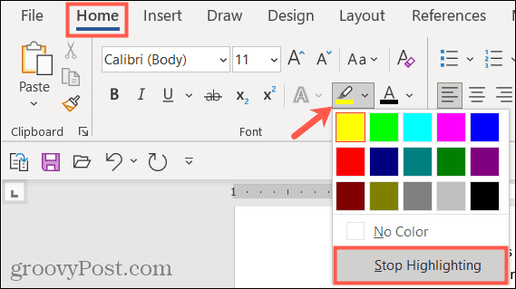 StopHighlighting-WordHighlightText