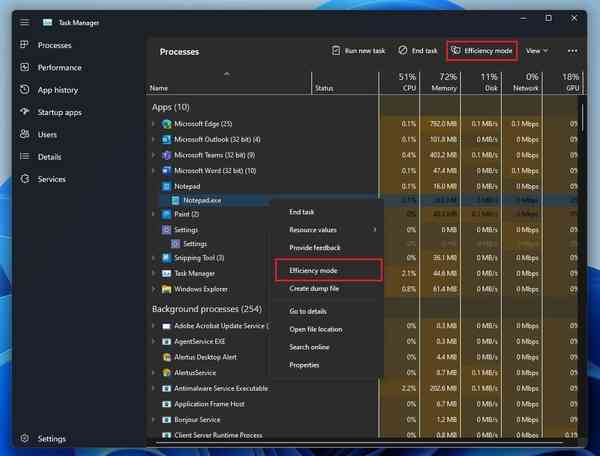 Task-Manager-efficiency-mode-feature
