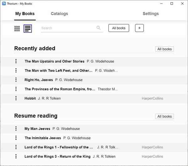 Thorium-Reader-List-view