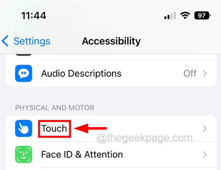 Touch-accessibility