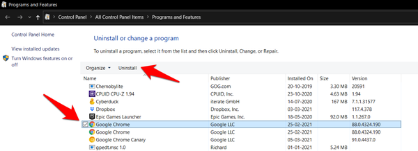Uninstall-Google-Chrome-from-Windows-OS-Control-Panel