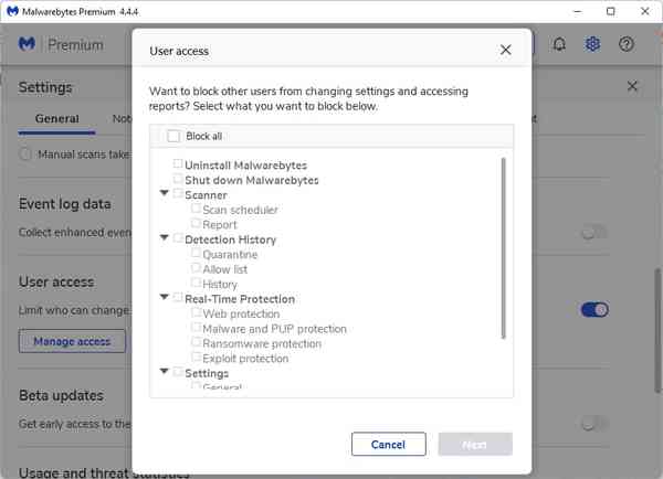 Uninstall-Malwarebytes-option-in-User-Access Uninstall-Malwarebytes-option-in-User-Access