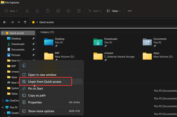 Unpin-Folder-from-Quick-access