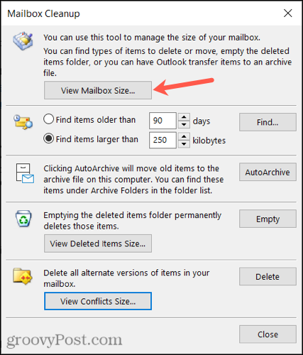 ViewFolderSize-OutlookWindows