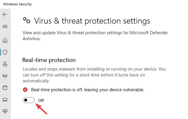 Virus-threat-protection-settings-Real-time-protection-turn-off