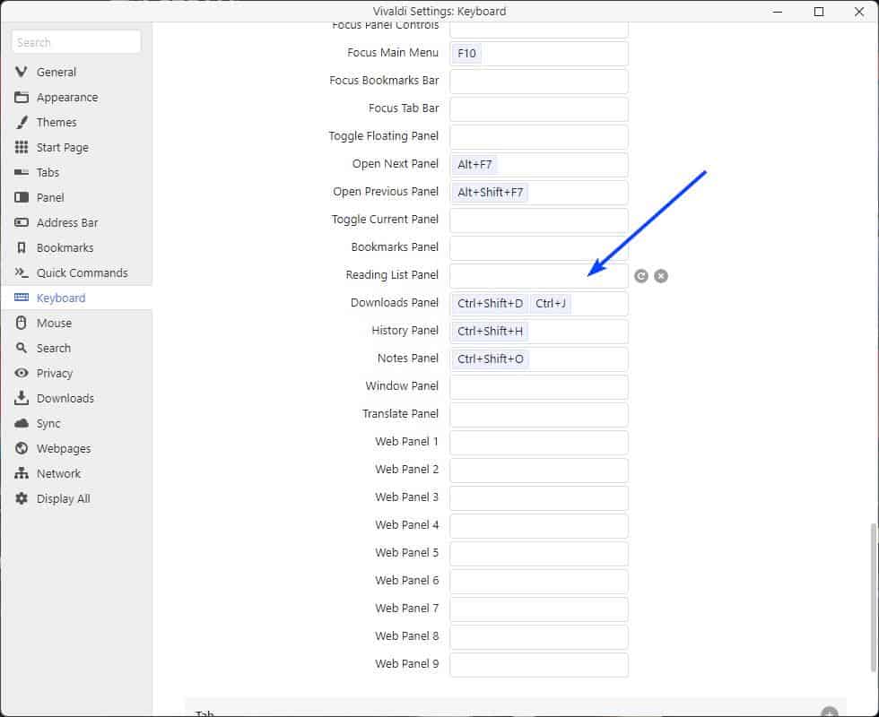 Vivaldi-Reading-list-hotkey-1
