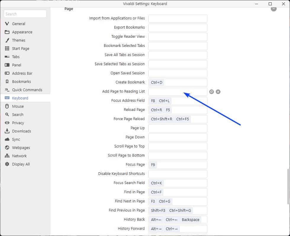 Vivaldi-Reading-list-hotkey-2