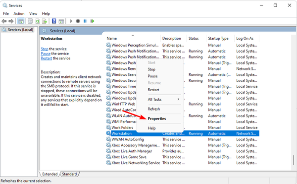Workstation-properties