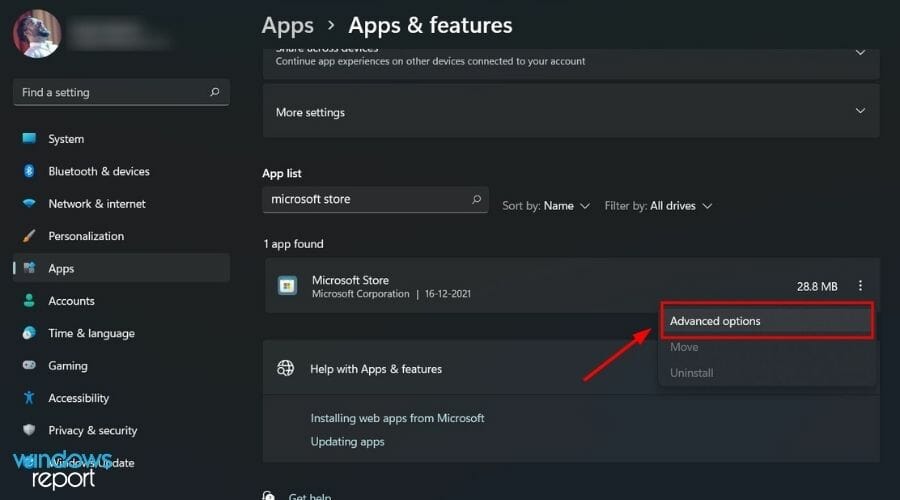 advanced-options-microsoft-store-stuck-on-pending-windows-11