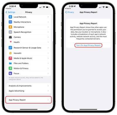 app-privacy-report-turn-on