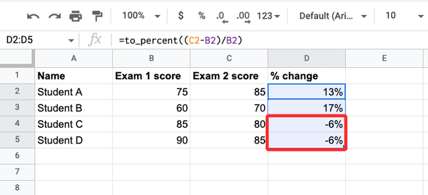 calculate-percentage-changes-in-google-sheet-15-a